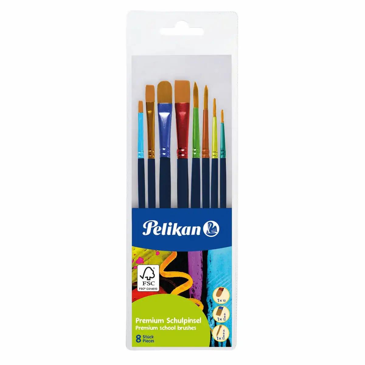 Pelikan Schulpinsel Set Premium 8 Stück Etui