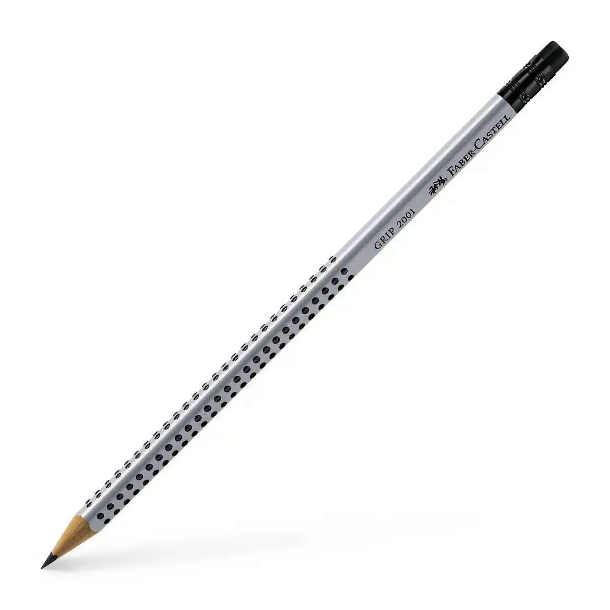 FABER-CASTELL Bleistift Grip 2001 HB grau mit Radiergummi