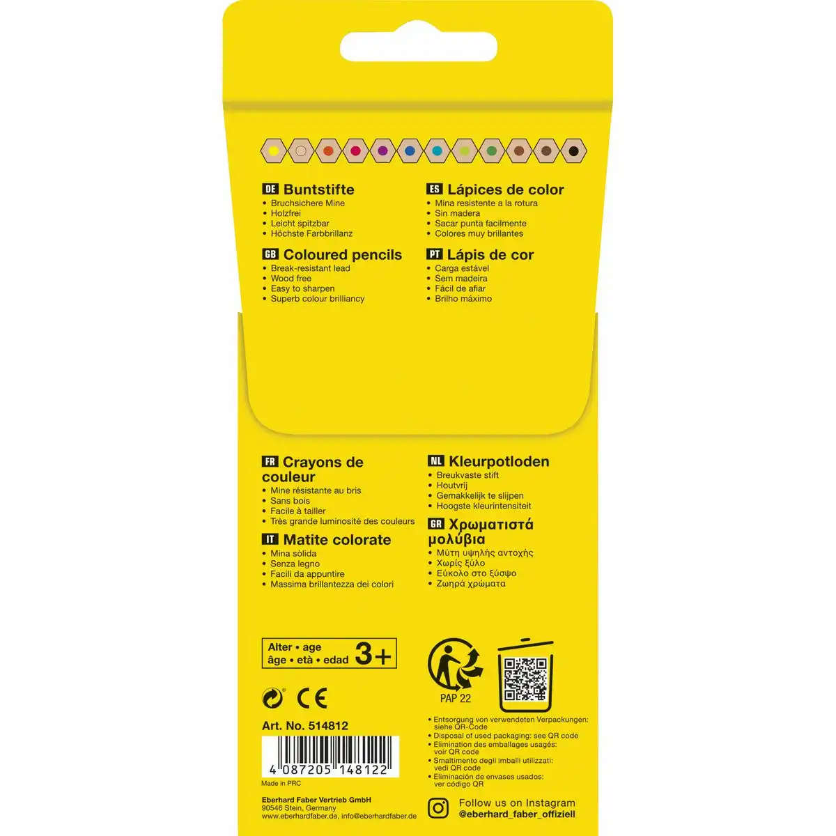 EBERHARD FABER Buntstifte Colori hexagonal mehrfarbig 12 Farben