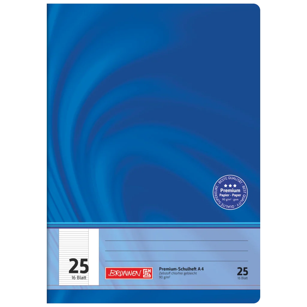 Schulheft Premium Vivendi | A4, Lineatur 25, 16 Blatt, blau