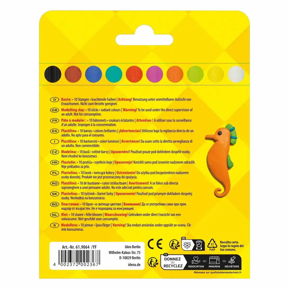 Idena Knete 10 Farben