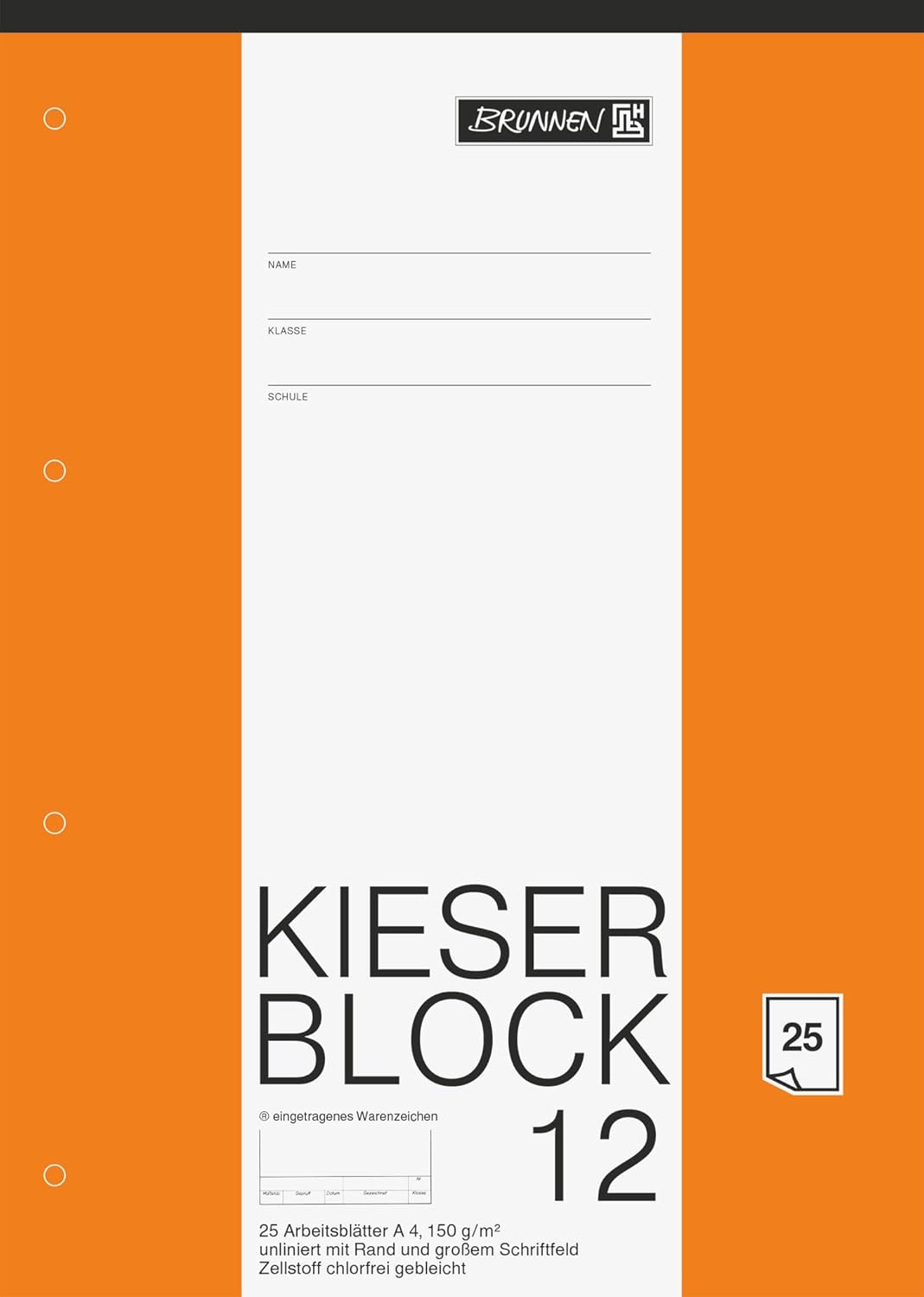 KIESER-Zeichenblock unliniert / 12