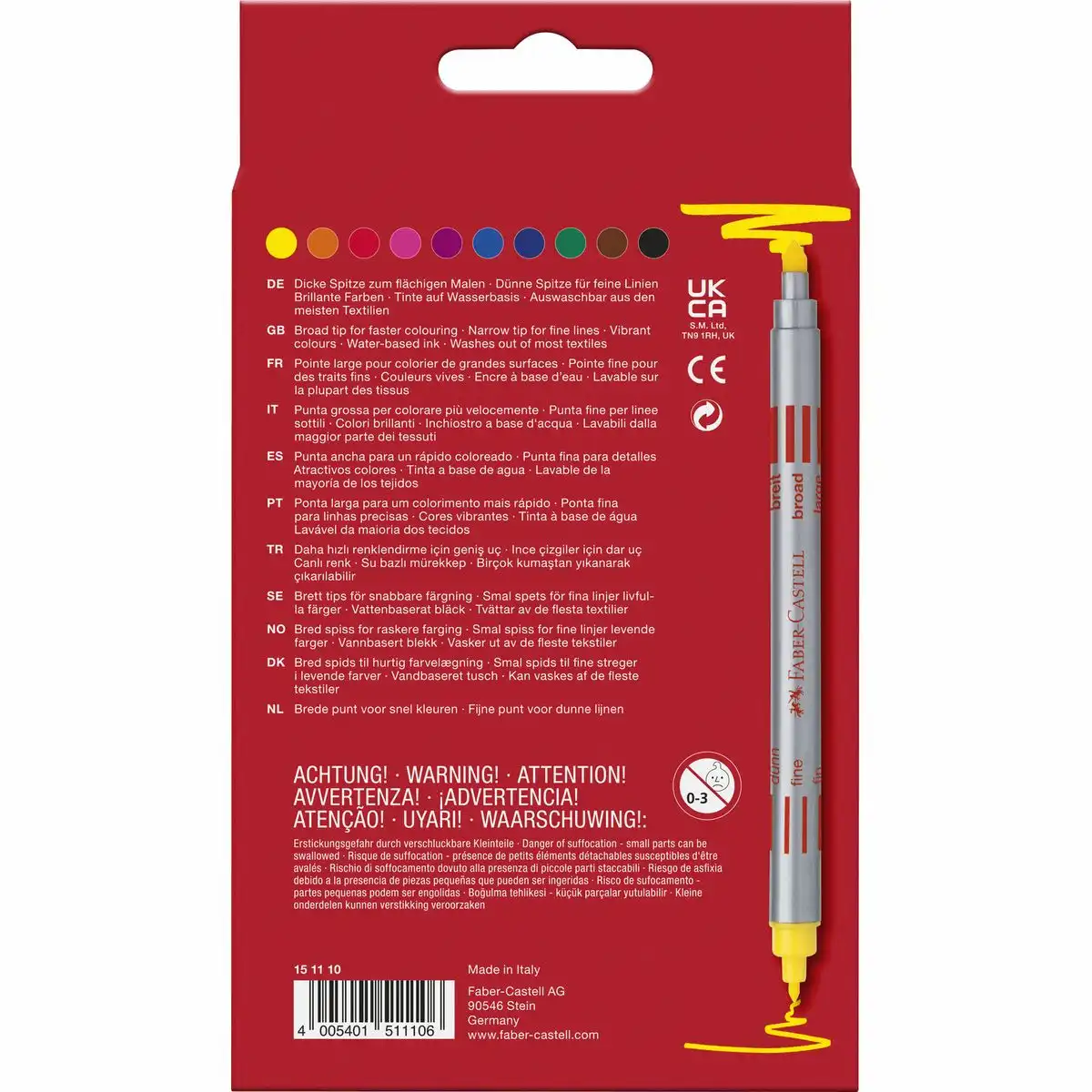 FABER-CASTELL Filzstifte Doppelfasermaler 10 Stück Kartonetui