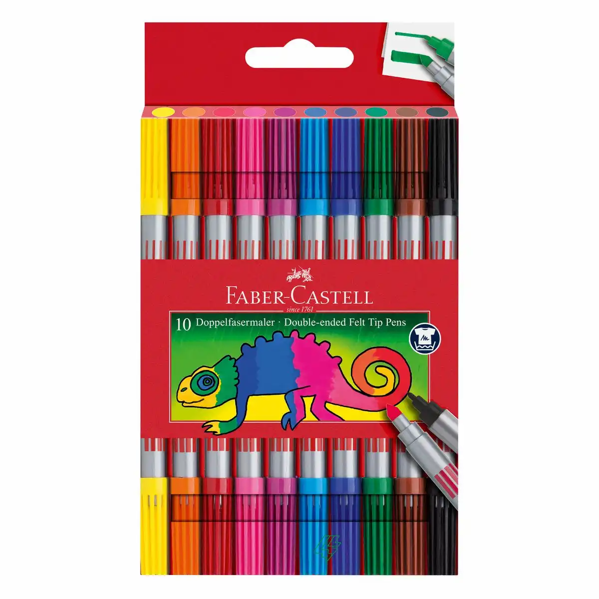 FABER-CASTELL Filzstifte Doppelfasermaler 10 Stück Kartonetui
