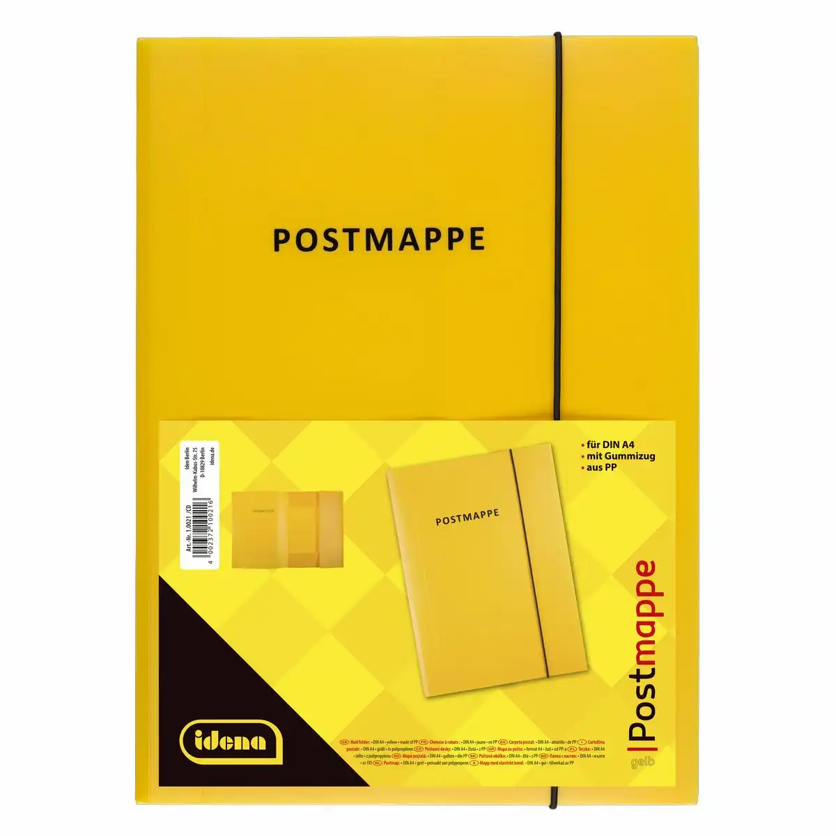 Idena Postmappe mit Gummizug PP gelb DIN A4