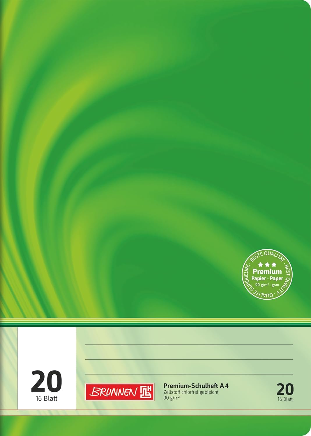Schulheft Premium Vivendi | A4, Lineatur 20, 16 Blatt