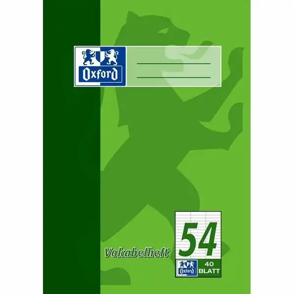 Oxford Vokabelheft Lineatur 54 liniert mit 3 Spalten 40 Blatt DIN A5