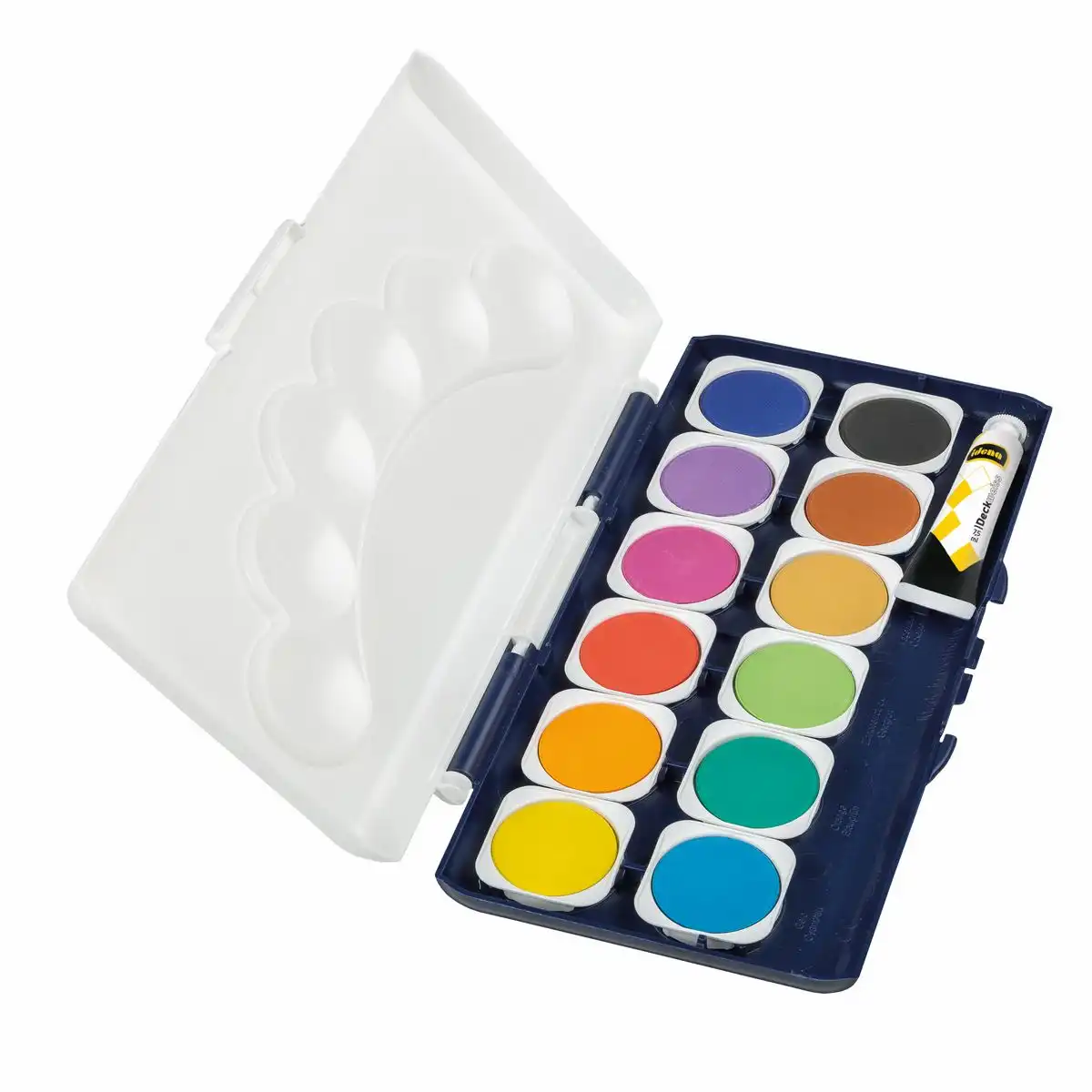 Idena Deckfarbkasten 12 Farben und 1 Tube Deckweiß