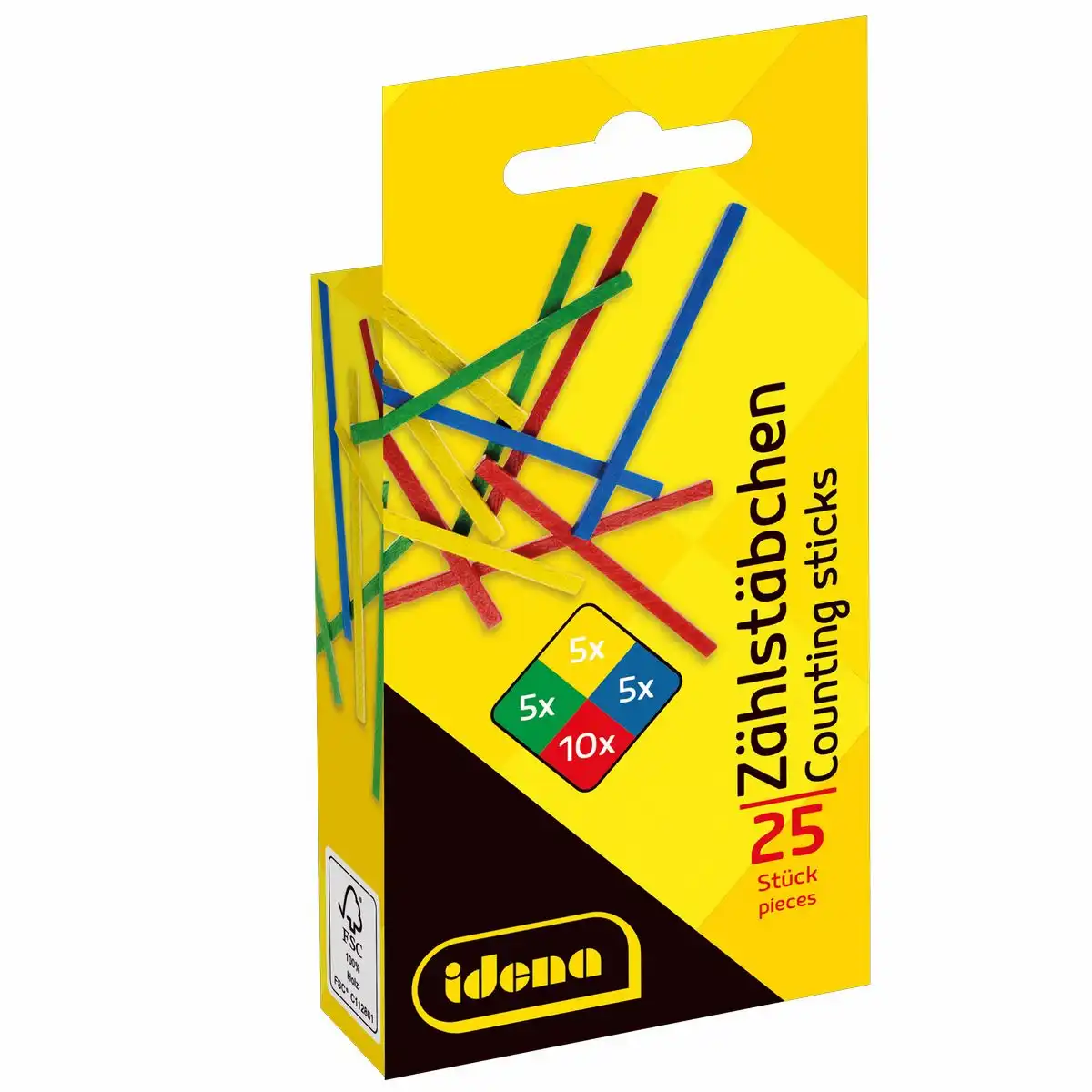 Idena Zählstäbchen 75mm aus Holz 25 Stück