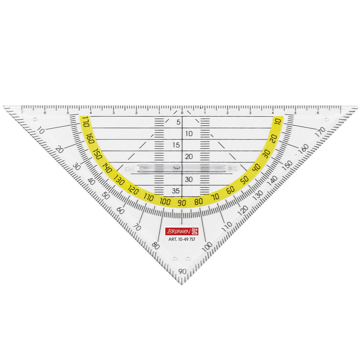 BRUNNEN Geometrie-Dreieck 16 cm glasklar mit Griff