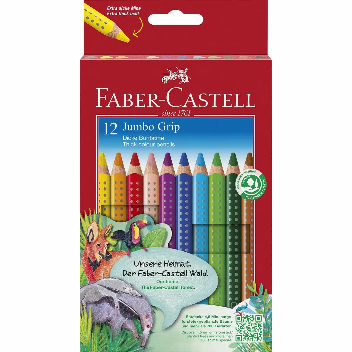FABER-CASTELL Buntstifte Jumbo Grip 12 Stück