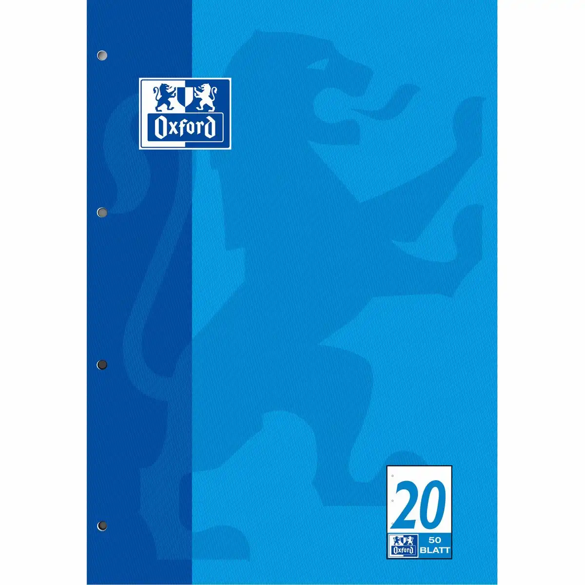 Oxford Schulblock Lineatur 20 blanko 50 Blatt DIN A4