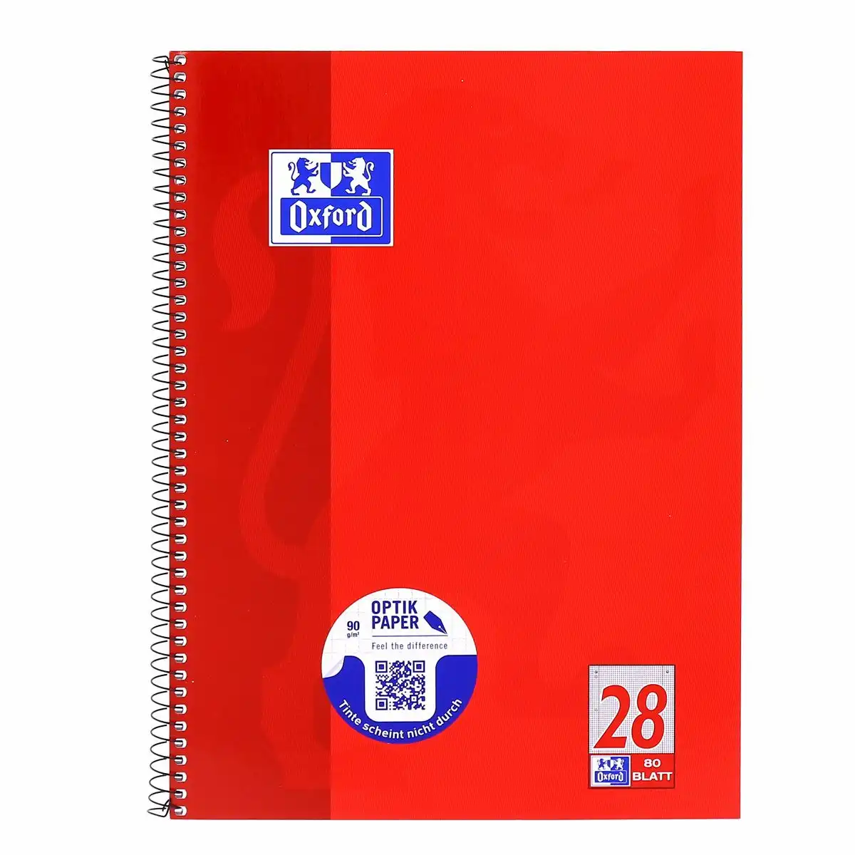 Oxford Collegeblock Lineatur 28 kariert mit Doppelrand 80 Blatt 90 g/m² DIN A4