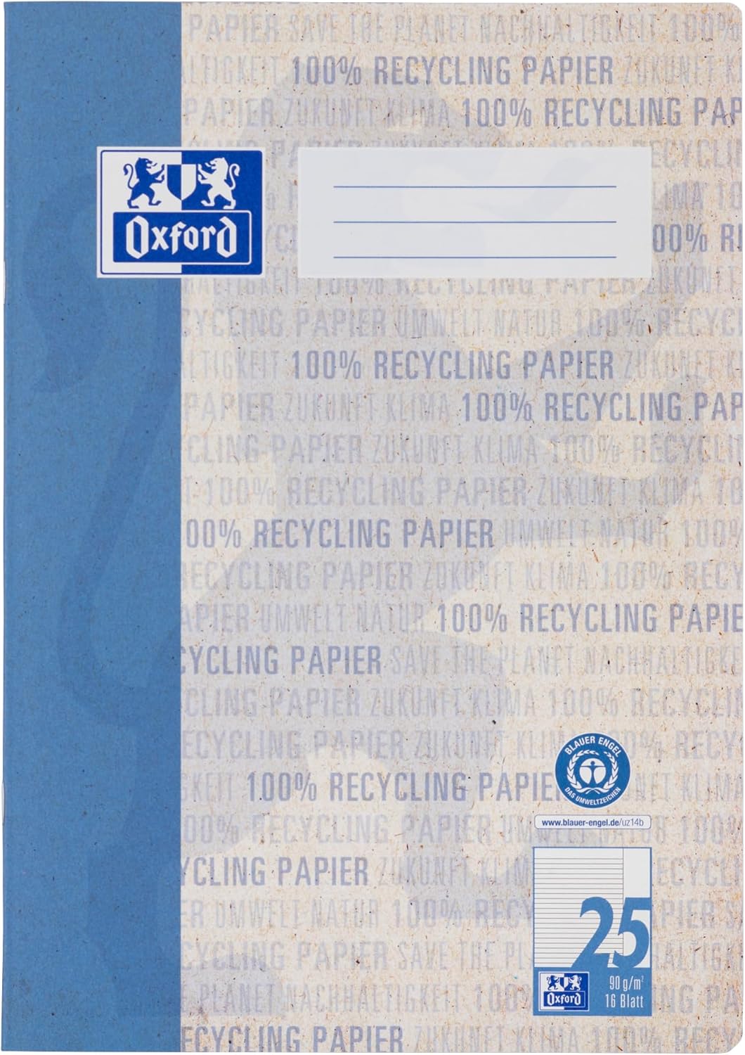 Oxford Recycling Schulheft A4, Lineatur 25