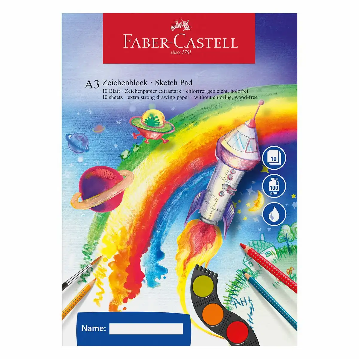 FABER-CASTELL Zeichenblock 10 Bogen 100g/m² DIN A3