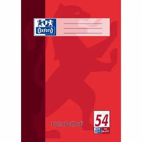 Oxford Vokabelheft Lineatur 54 liniert mit 3 Spalten 40 Blatt DIN A4