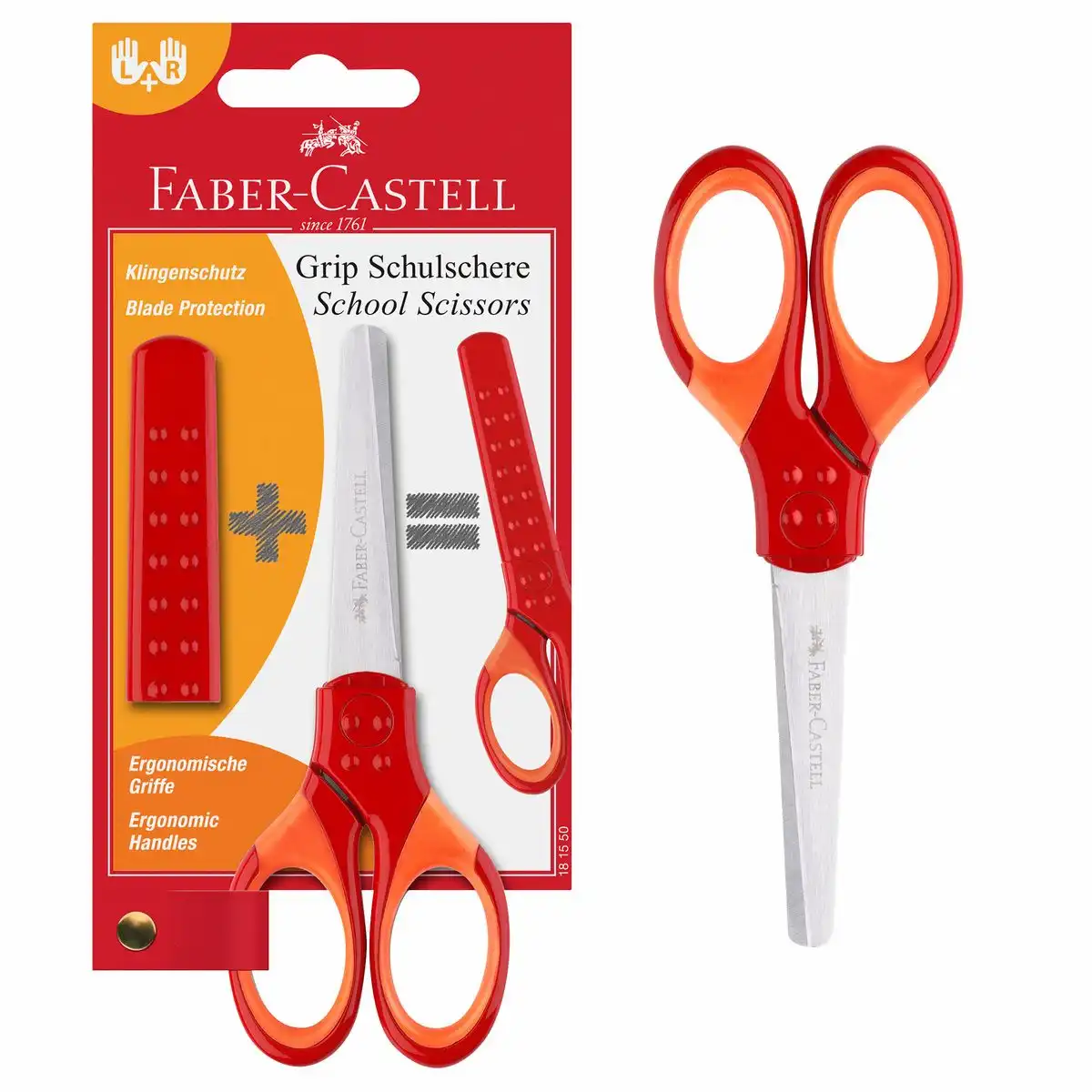 FABER-CASTELL Schulschere Grip rot