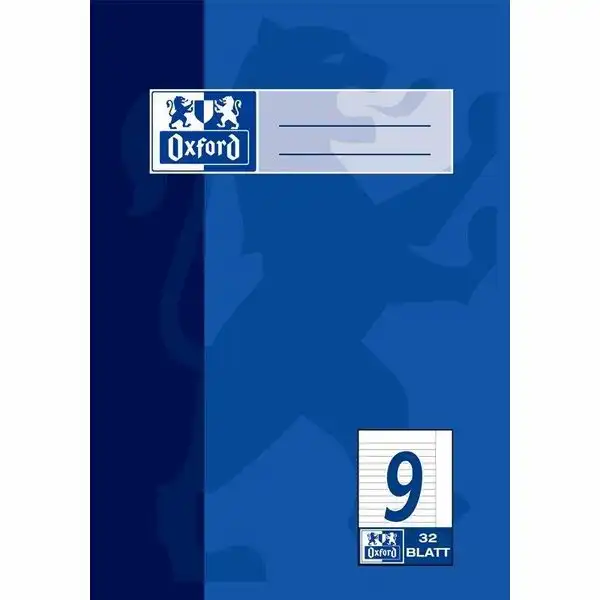 Oxford Schulheft Lineatur 9 liniert mit weißem Rand 32 Blatt DIN A5
