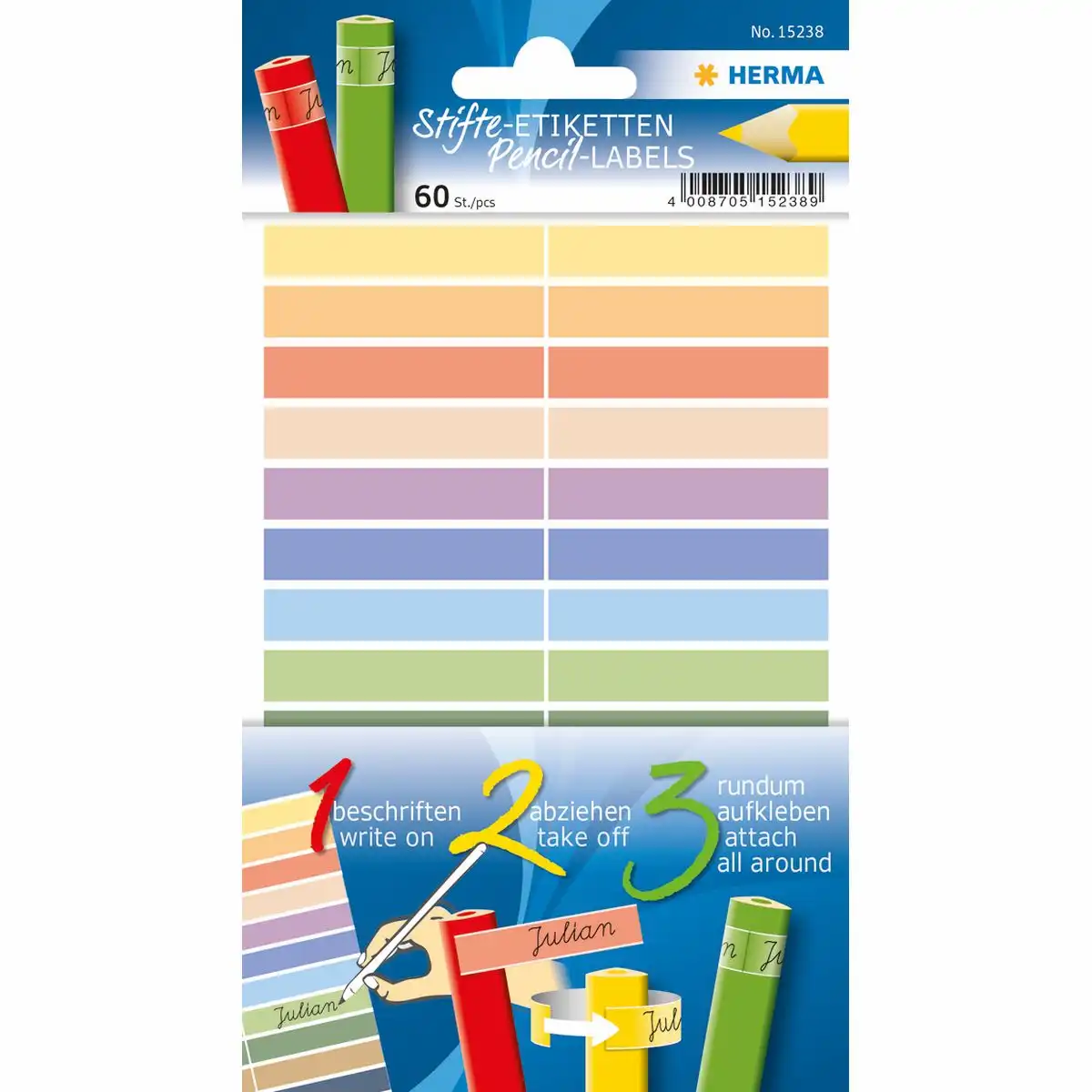 HERMA Stifte Etiketten selbstklebend 10x46mm 60 Stück