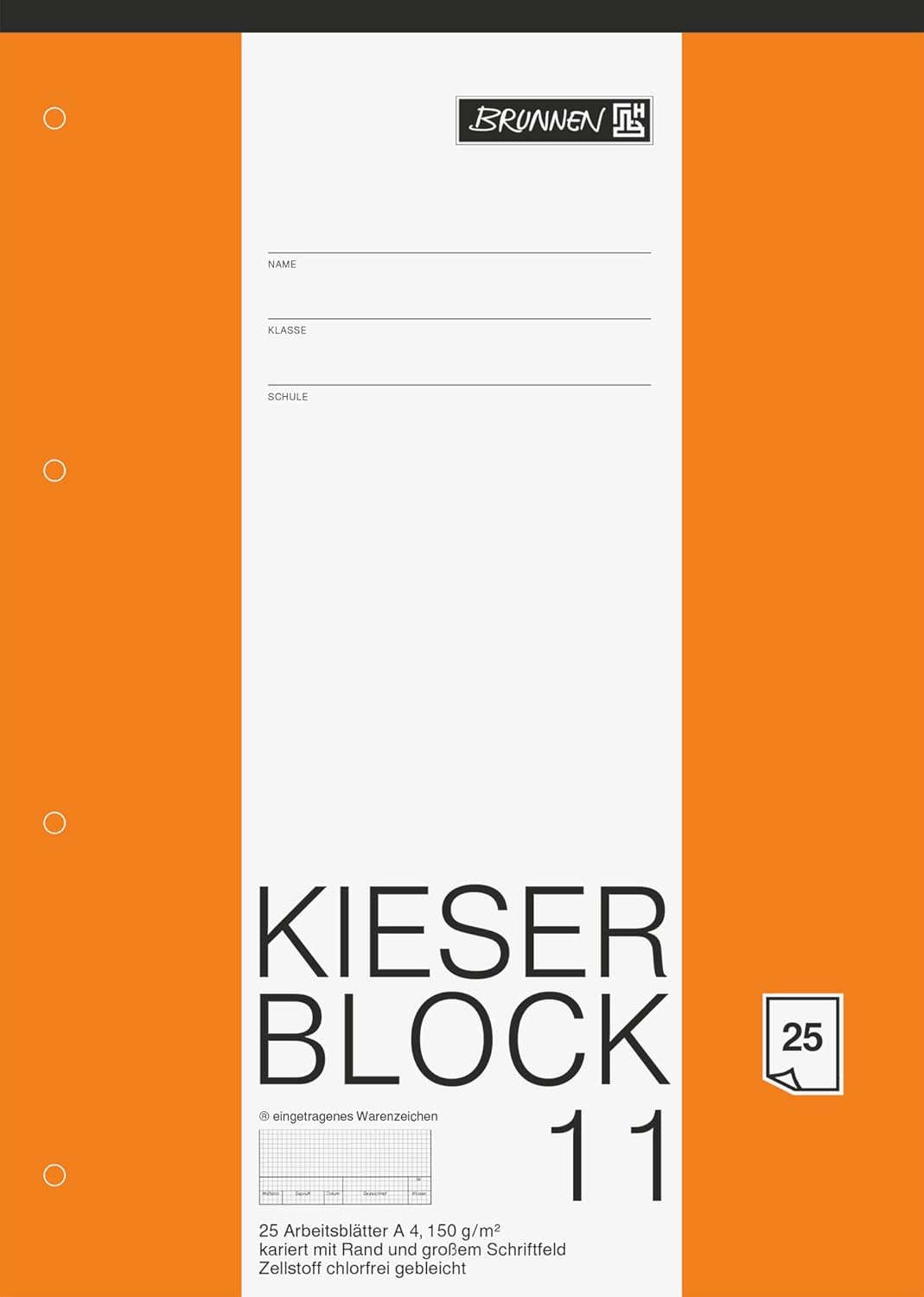 KIESER-Zeichenblock gelocht A4 kariert / 11
