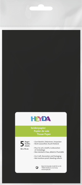 Heyda Seidenpapier 50 x 70 cm schwarz