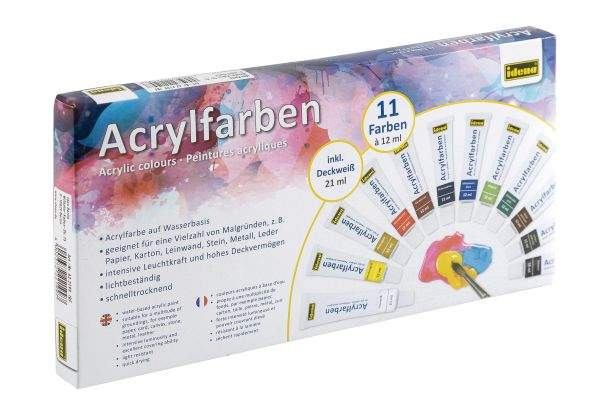 Acrylfarben 11 Farben inkl. Deckweiß