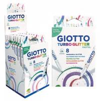 GIOTTO Turbo Glitter, 8er Pastel Fasermaler