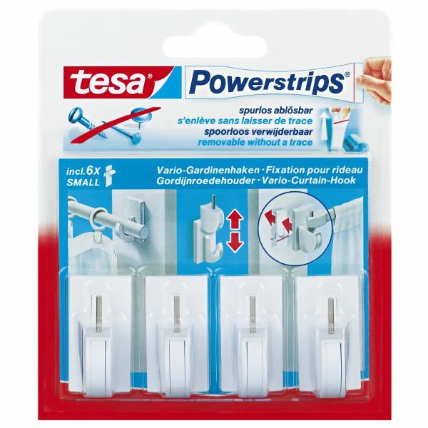 tesa Gardinenhaken Powerstrips Vario 4 Stück