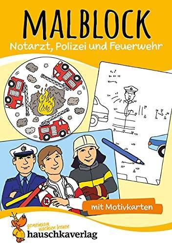 Hauschka Malblock - Notarzt, Polizei und Feuerwehr, A5-Block