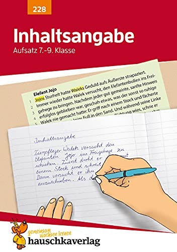 Hauschka Inhaltsangabe. Aufsatz 7.-9. Klasse, A5-Heft: Deutsch: Übungen fürs Gymnasium - Texte schre