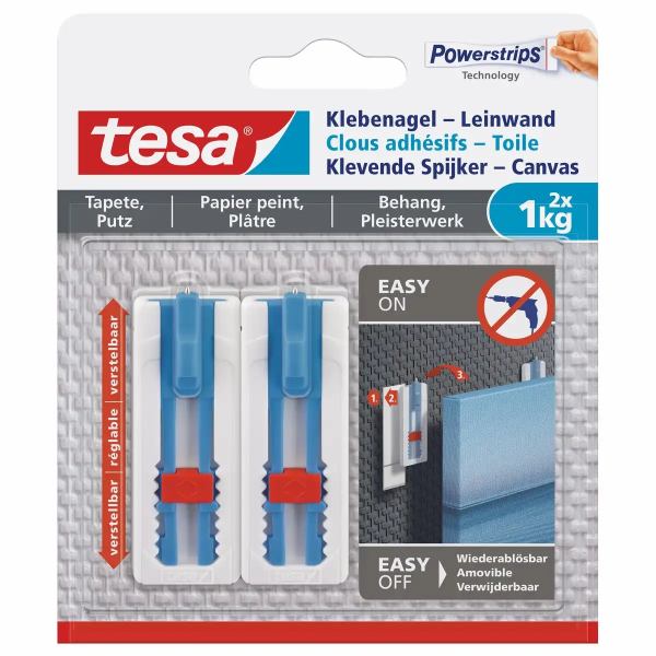 tesa Klebenagel Powerstrips Leinwand max. 1kg 2 Stück