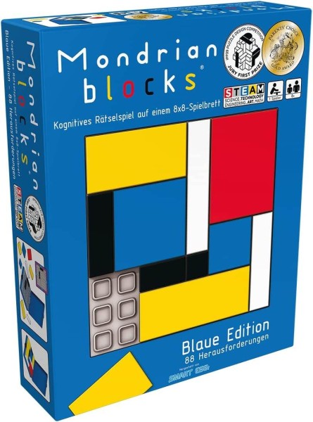 Asmodee - Mondrian Blocks: Blaue Edition - Familienspiel