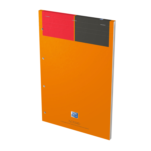 Oxford International A4+, gehefteter Notizblock, liniert 6 mm, 80 Blatt, orange, SCRIBZEE-kompatibe