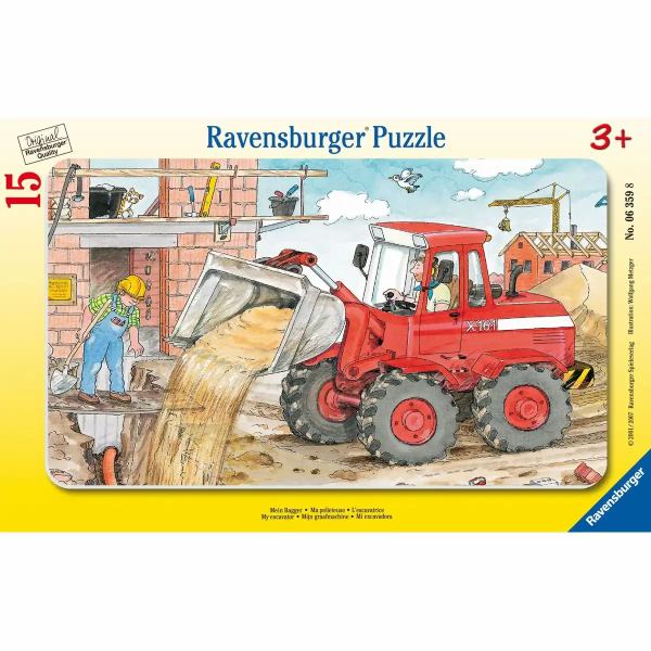 Ravensburger Rahmenpuzzle Mein Bagger 15 Teile