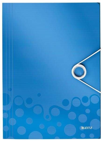 LEITZ Eckspannermappe A4 PP WOW blau-metallic