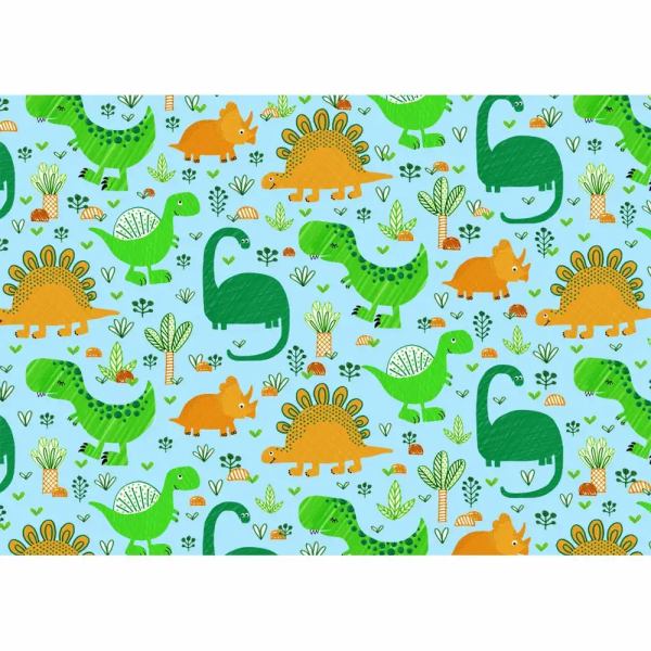 Geschenkpapier Funny Dinos hellblau 70cmx2m