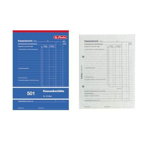 Herlitz Buchhaltungs-, Kassenformular Kassenberichtsblock A5 501 50 Blatt