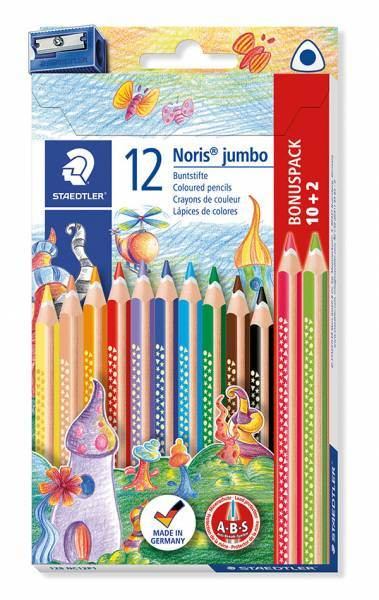 STAEDTLER Noris Buntstifte jumbo dreikant Bonuspack 12 Stück