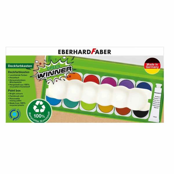 EBERHARD FABER Deckfarbkasten Green Winner 12 Farben **