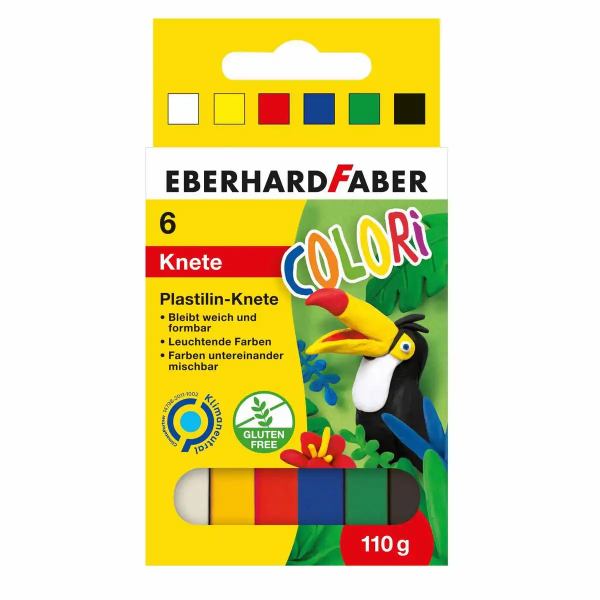 EBERHARD FABER Colori Plastilin-Knete sortiert - 6er Box **